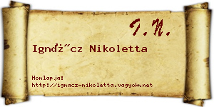 Ignácz Nikoletta névjegykártya