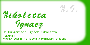 nikoletta ignacz business card